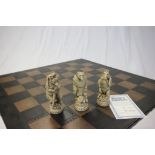 Large boxed and unused Reynard The Fox chess set and limited edition board, 1972