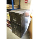 Industrial Metal Three Drawer Filing Cabinet
