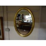 Gilt Framed Rectangular Mirror plus Gilt Framed Oval Mirror