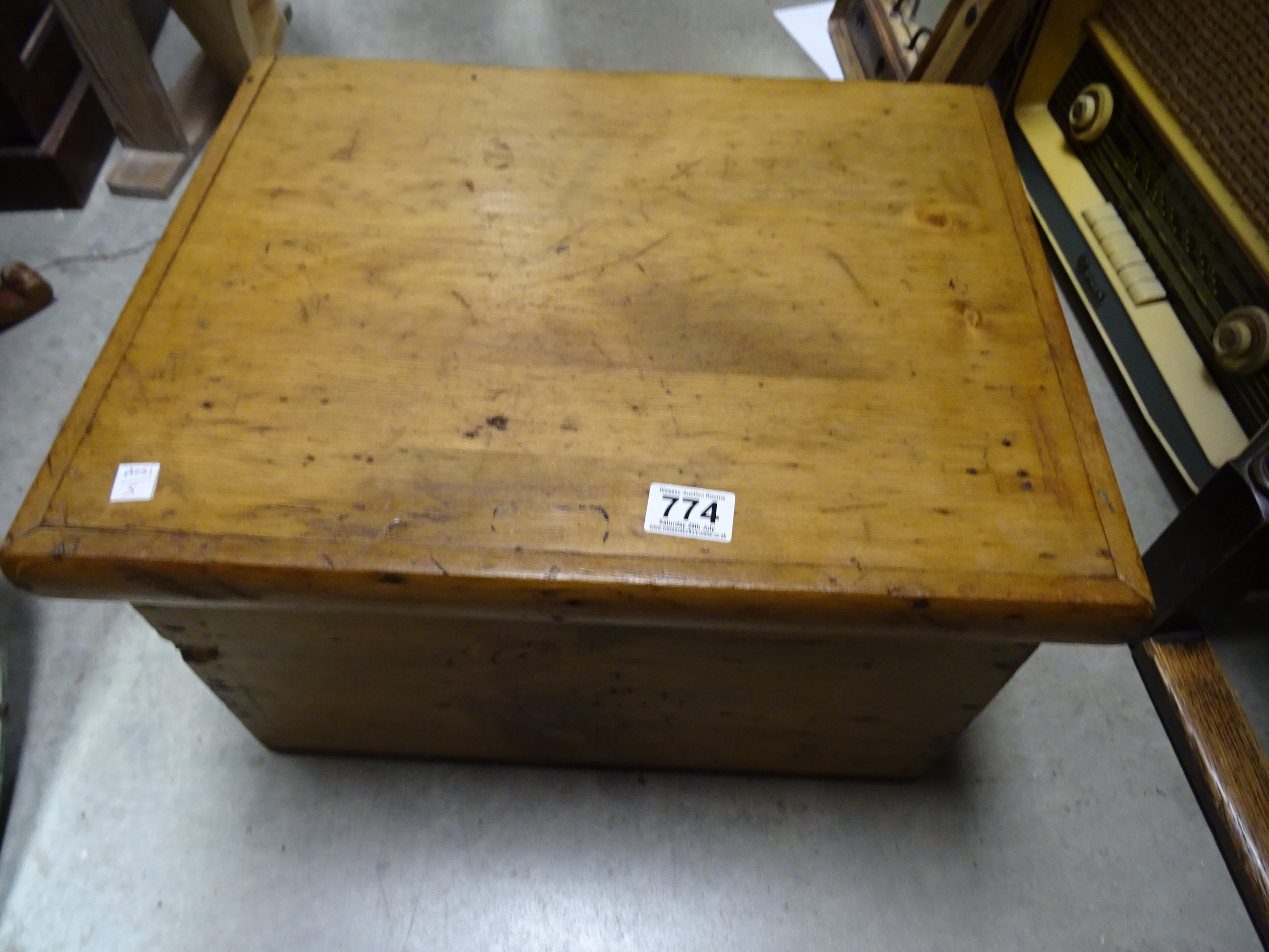 Victorian pine tack box