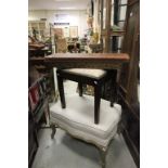 Three vintage upholstered foot stools