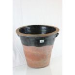 Large Vintage Terracotta Dairy Bowl, partially glazed