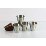 Set of Four Danish Stainless Steel Stirrup Hunting Cups in Leather Case
