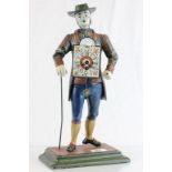 Figurative Cast Iron Clock Man in 19th century attire