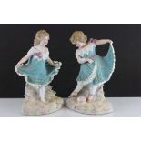 Pair of German ceramic figures with makers marks to base