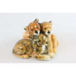 Ceramic group of three Lion cubs by Karl Ens