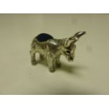 Cast Silver Pin Cushion in the figure of a Donkey