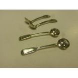 Two pairs of Victorian hallmarked silver condiment spoons