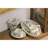 Six items of Portmeirion Botanic Garden pattern ceramics to include; butter dish with lid, milk jug,