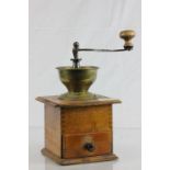 Vintage Wooden Coffee Grinder, the handle marked Zassenhaus Garantie