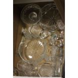 Glass wares - Cut Crystal including Brierley Fruit Bowl, Royal Doulton Jug, Six Whiskey Tumblers,