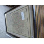 Nine framed & glazed Asher & Adams Atlas of New York maps plus two others