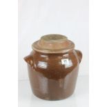 Stoneware Lidded Crock Pot