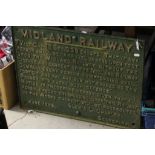 Large cast iron Midland Railway sign