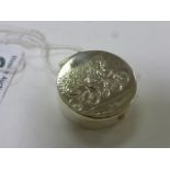 Sterling silver pill box with Cyclists to lid