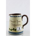 Torquay Ware milk jug marked "A Present from Chippenham"