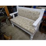 White Painted Oak Hall Bench