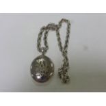 Vintage silver locket on a hallmarked silver necklace