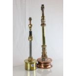 Two vintage Trench Art style lamps