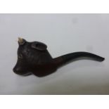 Vintage Carved Pipe, the bowl in the form of a Bull's Head