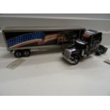 Franklin Mint Peterbilt Model 379 with Refrigerated Trailer both with tags