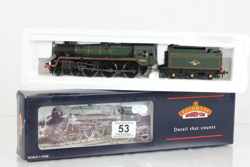 Boxed Bachmann OO gauge 32504 Standard Class 5MT 73014 BR Green l/crest BR1 tender locomotive