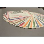 Collection of vintage share certificates