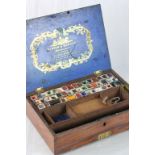 Windsor & Newton mahogany paint box with contents