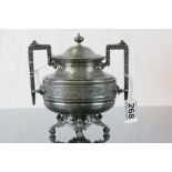 Late 19th century Electroplated Lidded Bowl with Twin Handled, registration mark to base and