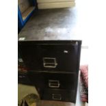 Industrial Metal Three Drawer Filing Cabinet