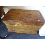 A Victorian pine tack box