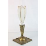 Art Nouveau Late 19th / Early 20th century Bohemian Frosted Glass Vase with Gold Painted Edges on