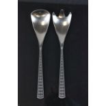 Retro Norwegian Pewter Salad Servers