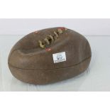 Vintage Leather Lace-up Rugby Football