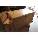 A Victorian pine tack box