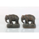 Two ' Elephant ' Cast Metal Bookends / Doorstops