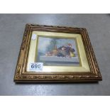 Framed & glazed Neo Classical Oil on board Still Life of fruit signed G.W