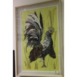 Large Framed Collage of a Cockerel by Vera Sherman