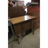 Late Victorian light oak pot cupboard