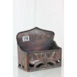 Art Nouveau Copper Hanging Rack marked ' POST ' stamped R I A S to base