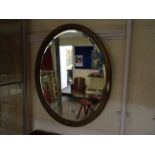 Small Oval Gilt Framed Mirror with Bevelled Edge