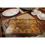 Late Victorian parquetry inlaid tray