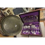 Canteen of Smith Seymour Ltd Silver Plated Cutlery, Kings Pattern, Six Place Setting together with
