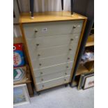 G-Plan Teak Tall Chest of Seven Drawers, stamped to top drawer