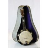 Cased banjo/ banjolina by John Grey & Sons London