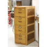 Early 20th century Oak Four Drawer Office Filing Cabinet with detachable Side Panels