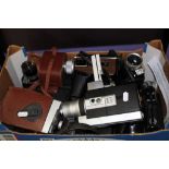 A collection of cine 8mm and Super 8 movie cameras, including Kodak Brownie