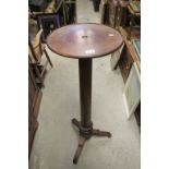 Victorian Mahogany Jardiniere Stand on Turned Column Support and Three Legs