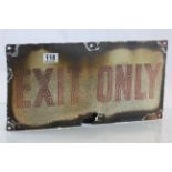 Vintage Enamel ' Exit ' Sign