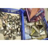 A quantity of hand mirrors ,fans perfume bottles ,flatware etc.